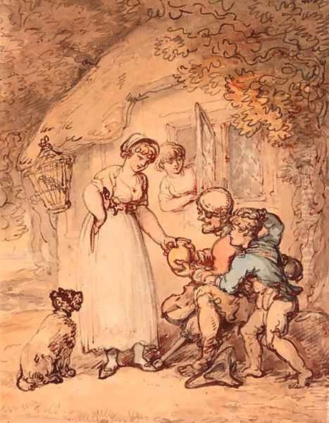 Charity Oil Painting by Thomas Rowlandson