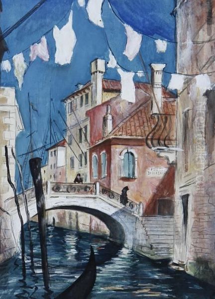 Venetian Afternoon Oil Painting by Christopher R. Wynne Nevinson