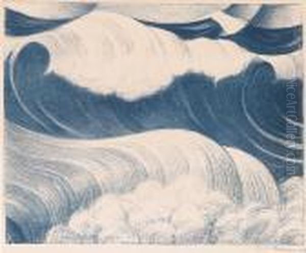 The Wave Oil Painting by Christopher R. Wynne Nevinson