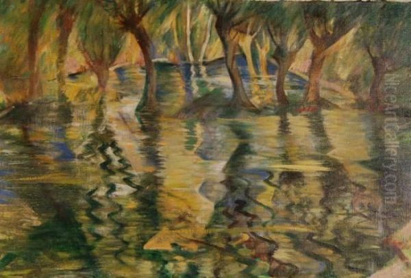 Exotic River Landscape by Christopher R. Wynne Nevinson