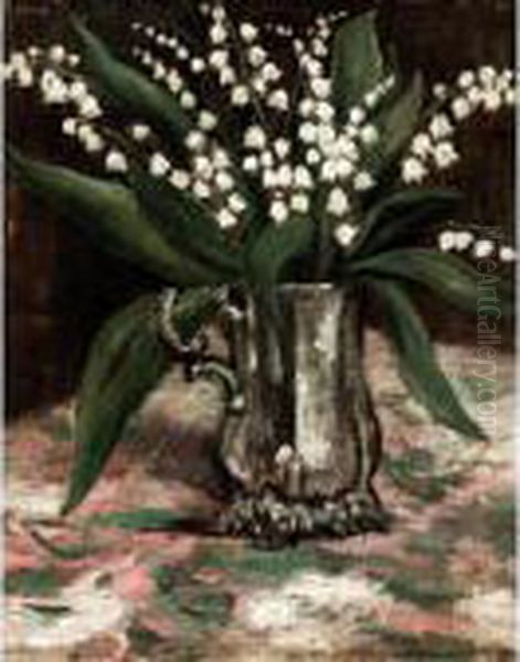 Snowdrops Oil Painting by Christopher R. Wynne Nevinson