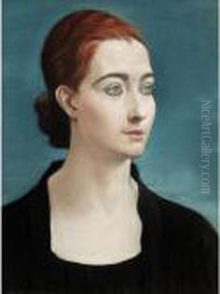 Portrait Of Christine Bonner Oil Painting by Christopher R. Wynne Nevinson