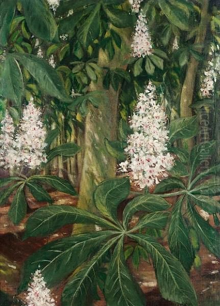 Flowering Chestnuts Oil Painting by Christopher R. Wynne Nevinson