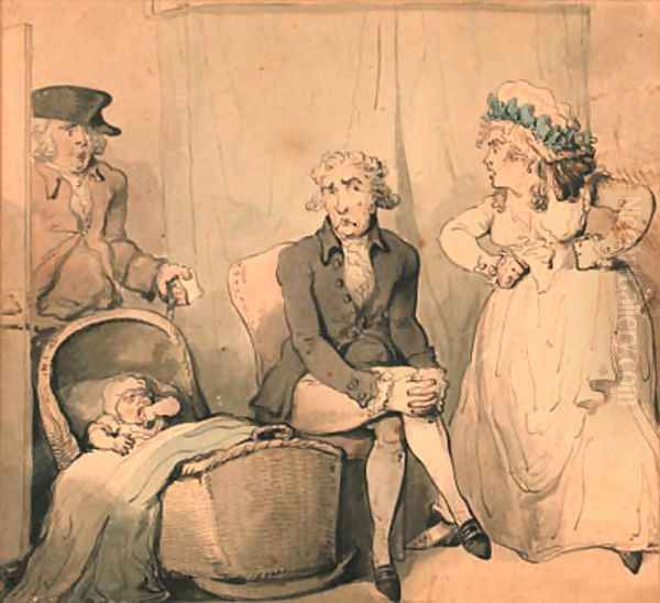 Less than amused Oil Painting by Thomas Rowlandson