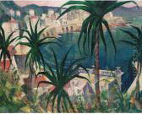 Corniche Oil Painting by Christopher R. Wynne Nevinson