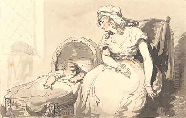 Mother and child Oil Painting by Thomas Rowlandson