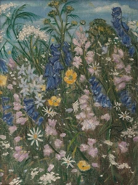 Summer Meadow Oil Painting by Christopher R. Wynne Nevinson