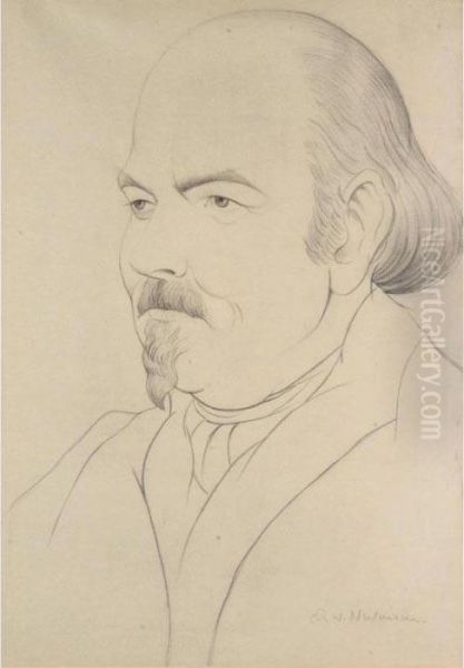 Portrait Of Sisley Huddleston Oil Painting by Christopher R. Wynne Nevinson