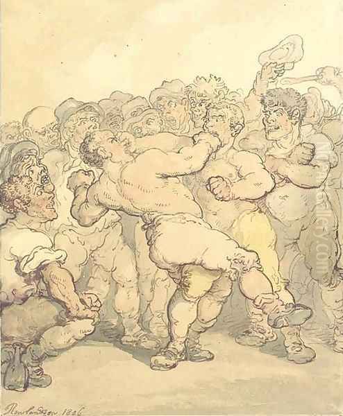 Prize fighters Oil Painting by Thomas Rowlandson