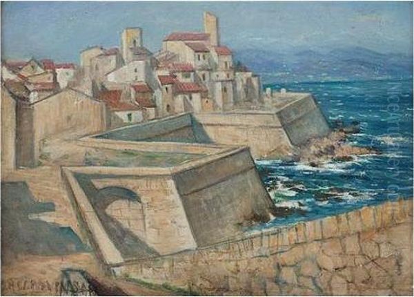 Antibes Oil Painting by Christopher R. Wynne Nevinson