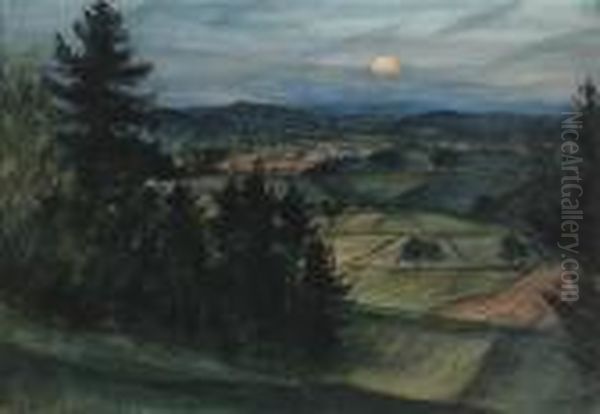 The Weald Of Kent Oil Painting by Christopher R. Wynne Nevinson