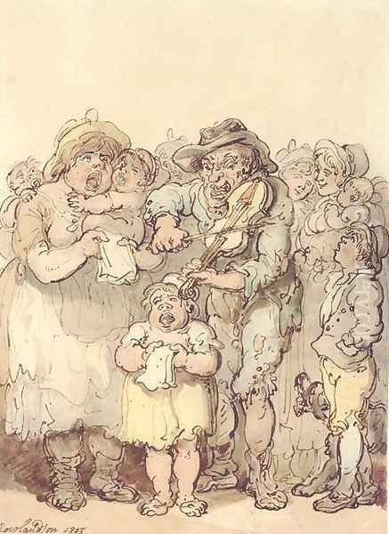 The fiddler's family Oil Painting by Thomas Rowlandson