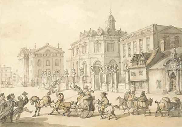 The Sheldonian Theatre and Printing House, Oxford Oil Painting by Thomas Rowlandson