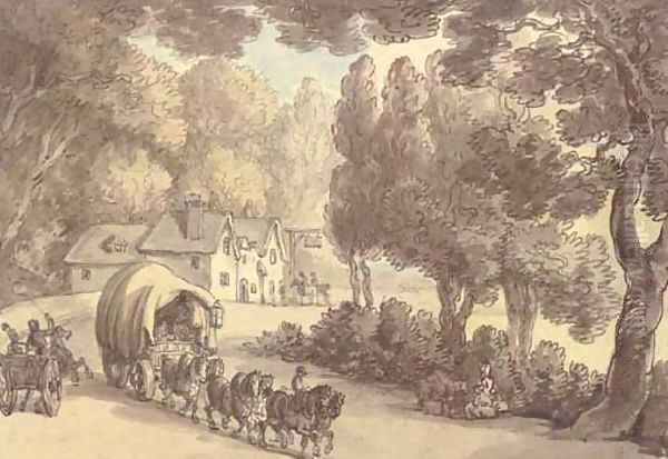 The Woolpack Inn, Hungerford Oil Painting by Thomas Rowlandson