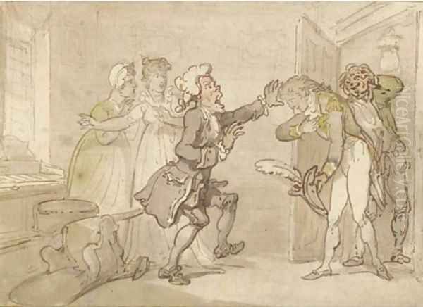 Thwarting true love Oil Painting by Thomas Rowlandson