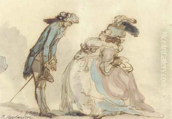 A formal introduction Oil Painting by Thomas Rowlandson