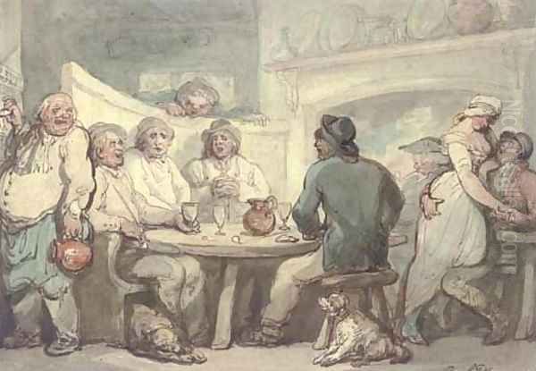 A tavern scene Oil Painting by Thomas Rowlandson