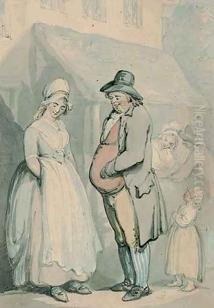 An awkward silence Oil Painting by Thomas Rowlandson