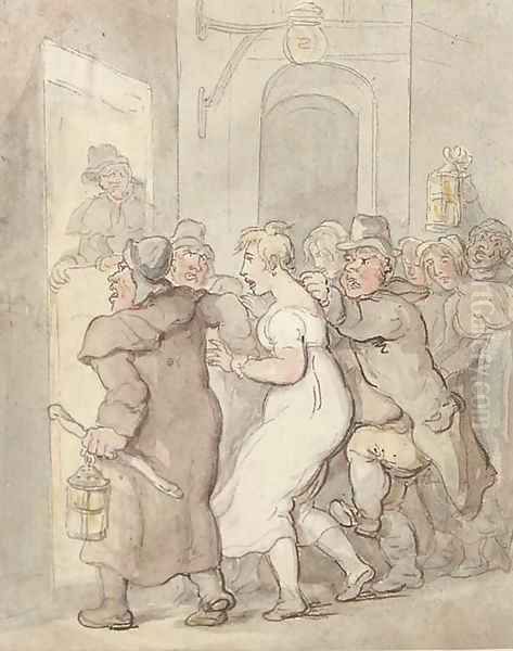 At the watch tower Oil Painting by Thomas Rowlandson