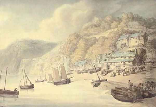 Clovelly, Devon Oil Painting by Thomas Rowlandson