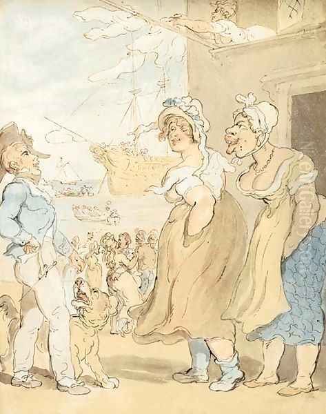 Sailors bidding farewell Oil Painting by Thomas Rowlandson