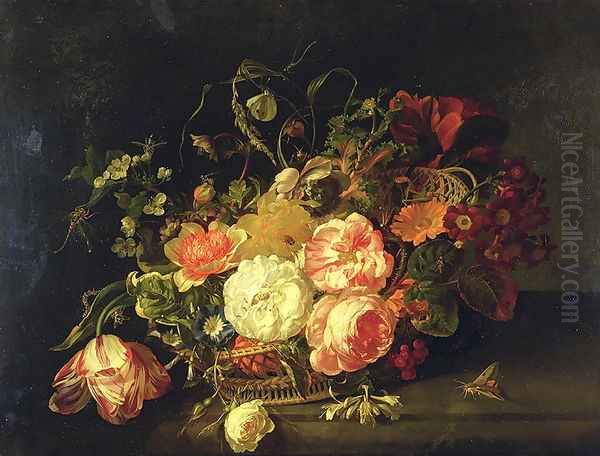 Flowers and Insects, 1711 Oil Painting by Rachel Ruysch