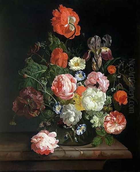 Flower Piece Oil Painting by Rachel Ruysch