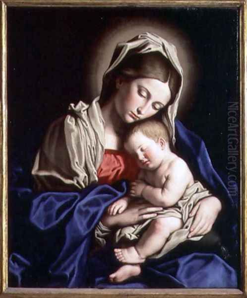 Madonna and Child 4 Oil Painting by Francesco de' Rossi (see Sassoferrato)