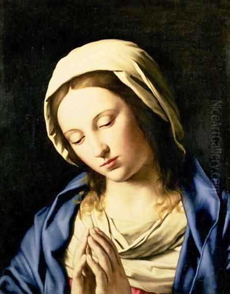 Madonna at Prayer Oil Painting by Francesco de' Rossi (see Sassoferrato)