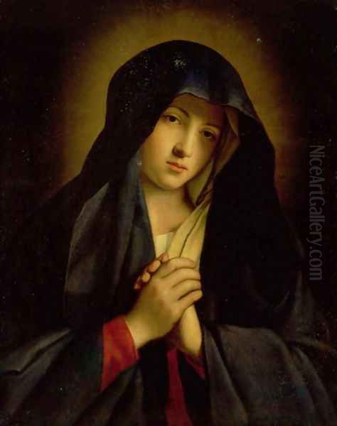 The Madonna in Sorrow Oil Painting by Francesco de' Rossi (see Sassoferrato)