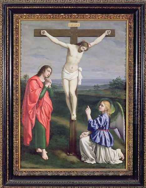 Crucifixion Oil Painting by Francesco de' Rossi (see Sassoferrato)