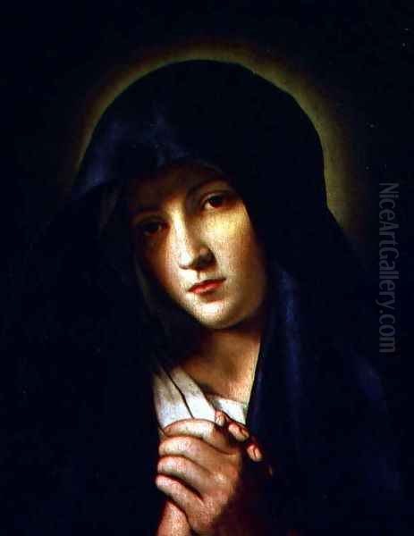 Madonna Oil Painting by Francesco de' Rossi (see Sassoferrato)