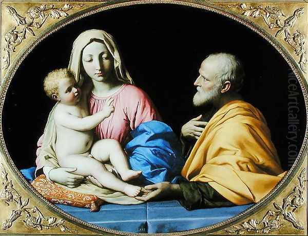 The Holy Family Oil Painting by Francesco de' Rossi (see Sassoferrato)