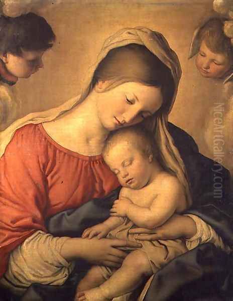 The Sleeping Christ Child Oil Painting by Francesco de' Rossi (see Sassoferrato)