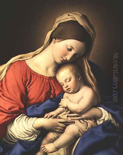 Madonna and Child 3 Oil Painting by Francesco de' Rossi (see Sassoferrato)