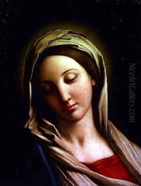 The Madonna Oil Painting by Francesco de' Rossi (see Sassoferrato)