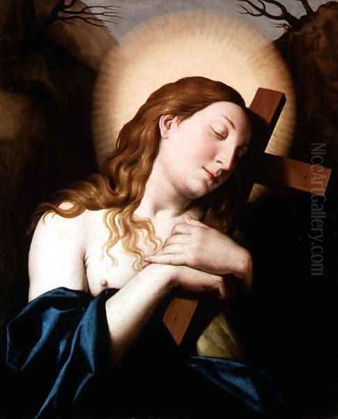 Penitent Magdalene Oil Painting by Francesco de' Rossi (see Sassoferrato)