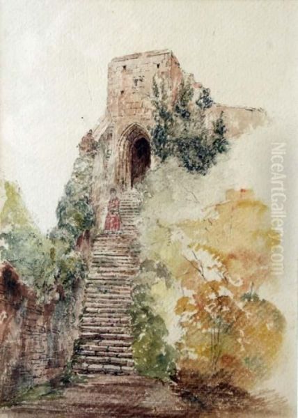 Church Ruins Oil Painting by Andrew Nicholl