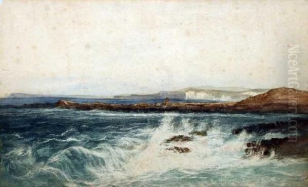 Portrush 1864 Oil Painting by Andrew Nicholl