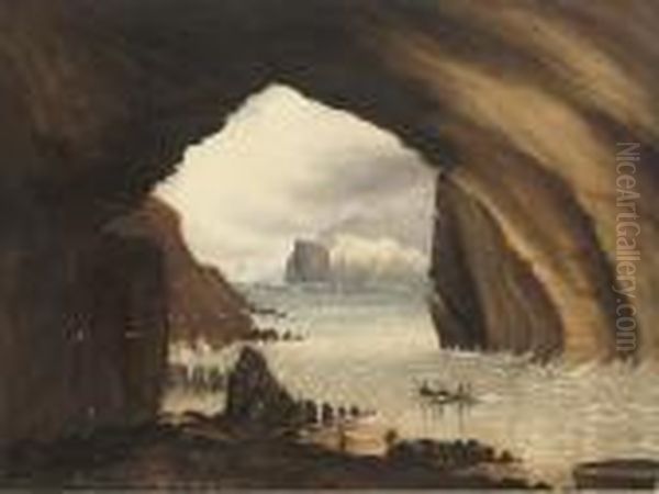 Dunree Fort, Lough Swilly Oil Painting by Andrew Nicholl