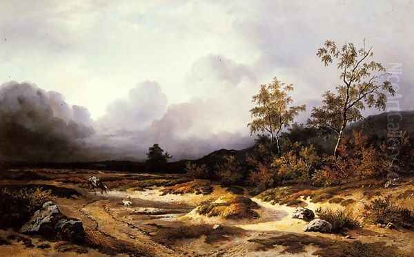 An Approaching Storm Oil Painting by Willem Roelofs