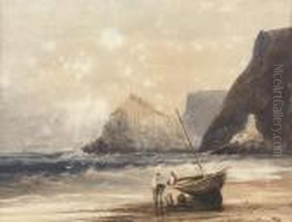 Banandan And The Stack, Port Moon Oil Painting by Andrew Nicholl