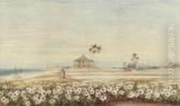 A View Of The Fortifications From Galle Face Oil Painting by Andrew Nicholl