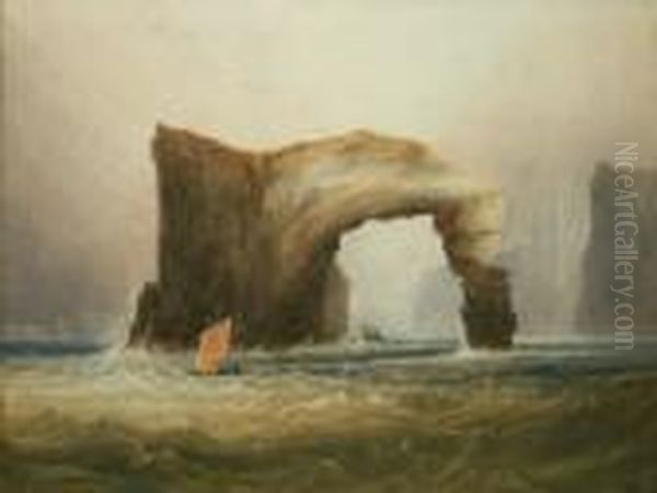 Arched Rock, Fannet, Co. Donegal Oil Painting by Andrew Nicholl