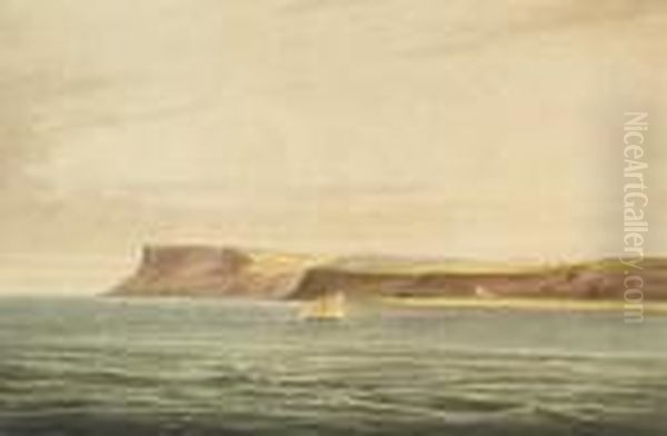 Fairhead From Bally Castle, County Antrim Oil Painting by Andrew Nicholl