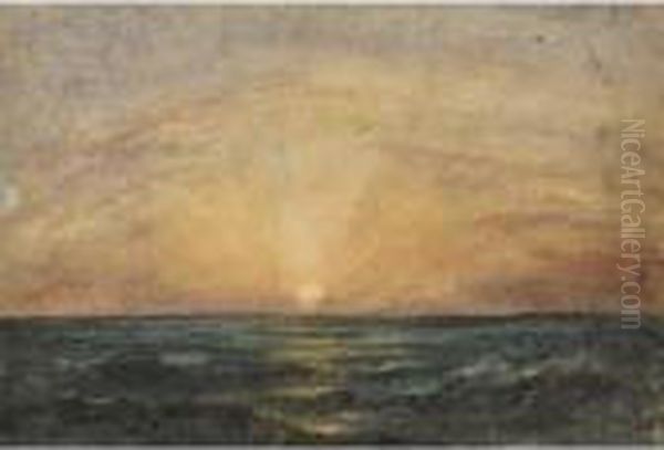 Sunrise Off The Coast Of Africa Oil Painting by Andrew Nicholl