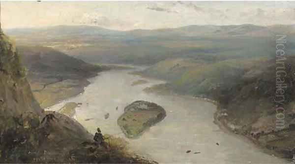 Drachenfels by the Rhine Oil Painting by Willem Roelofs