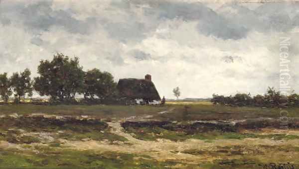 A cottage in the fields Oil Painting by Willem Roelofs