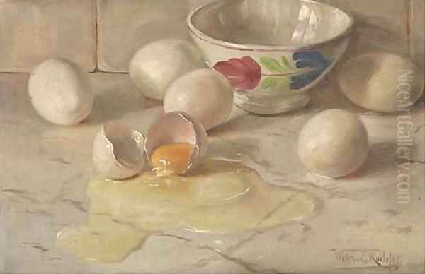 Still life with eggs Oil Painting by Willem Roelofs