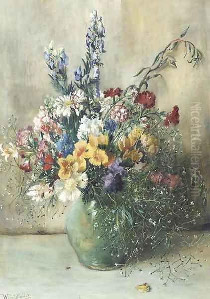 A summer bouquet Oil Painting by Willem Roelofs